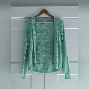 Mossimo mint green, lace back detail cardigan, Size: S